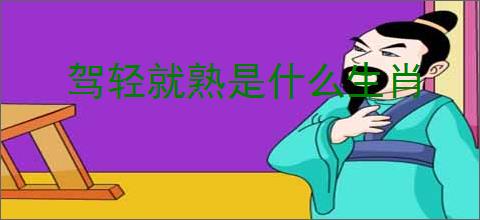 驾轻就熟是什么生肖