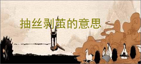 抽丝剥茧的意思