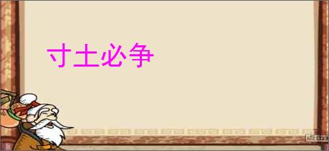 寸土必争