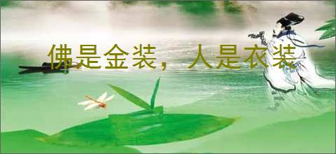 佛是金装，人是衣装